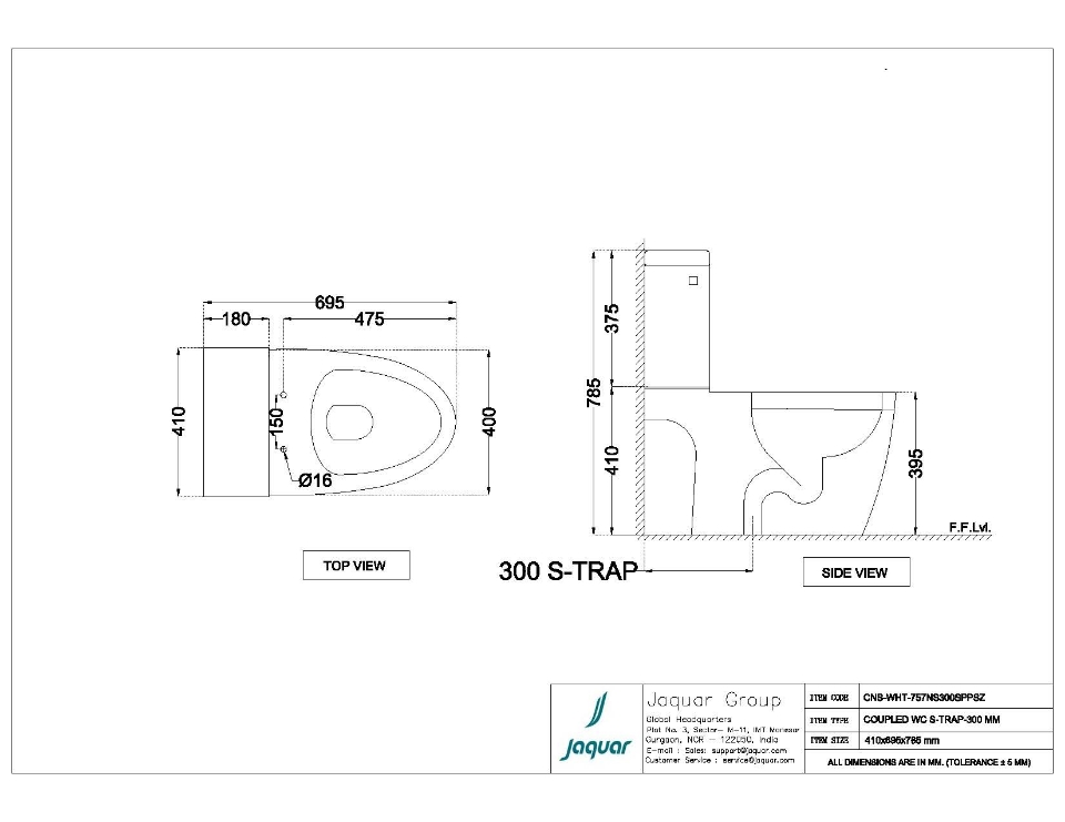 Continental Series Bowl With Side Flush Cistern Jaquar Global