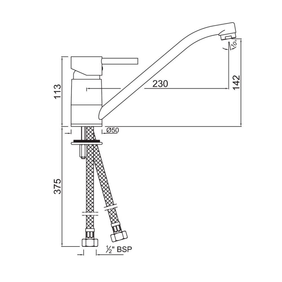 Florentine 1 Lever Mono Sink Mixer Swivel Spout Jaquar Global