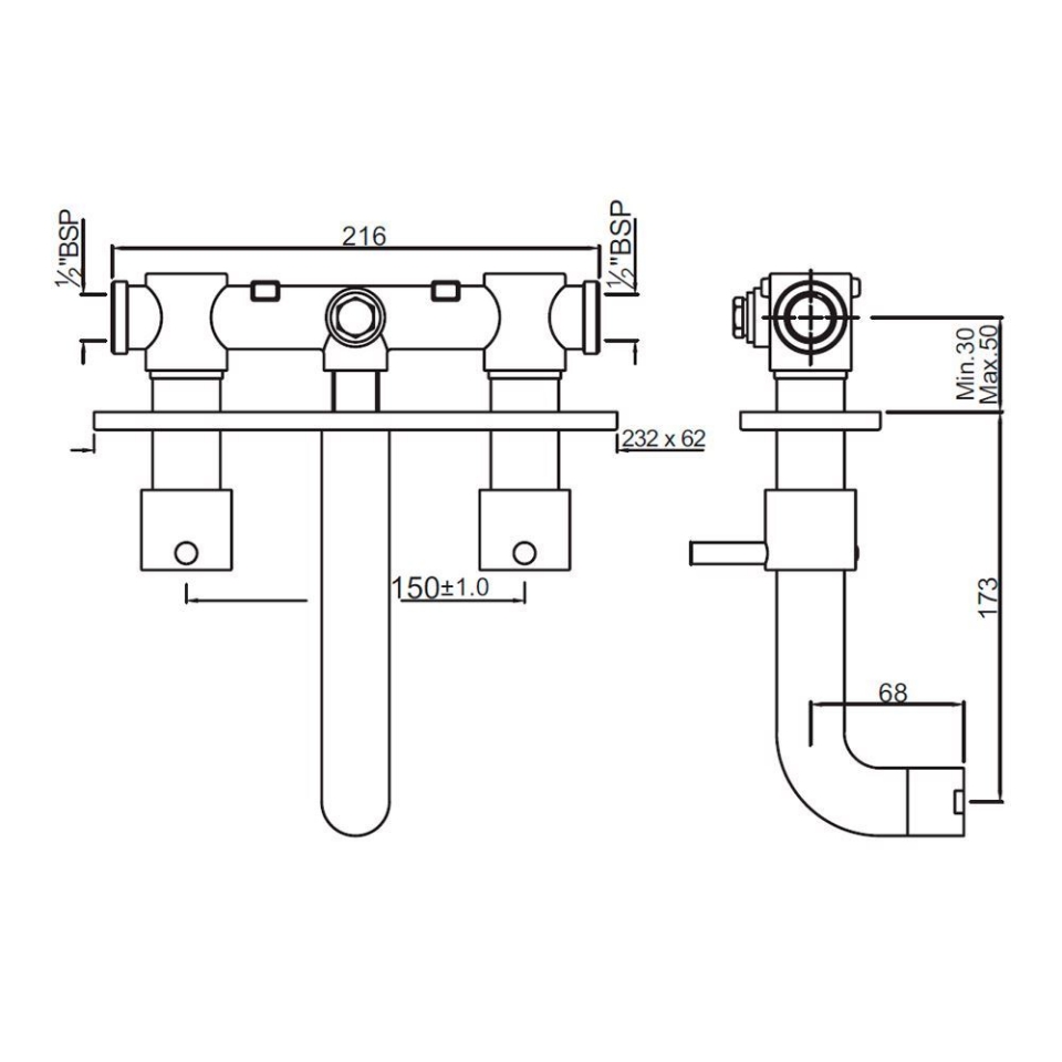 Florentine Wall Built In Two Inwall Stop Valves Jaquar Global