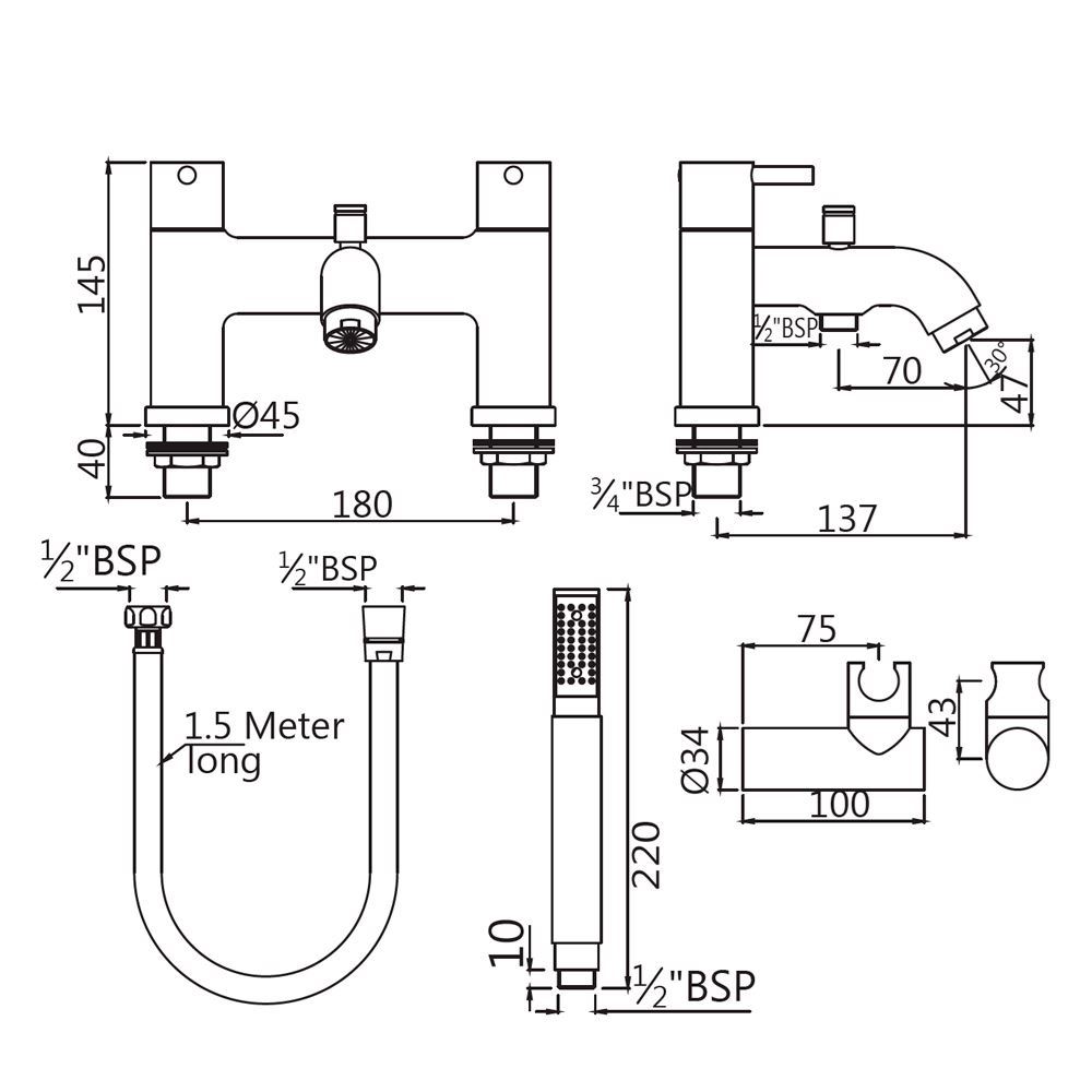 Jaquar Faucet, Florentine, Single Lever Exposed Shower Mixer : FLR-5145 ...