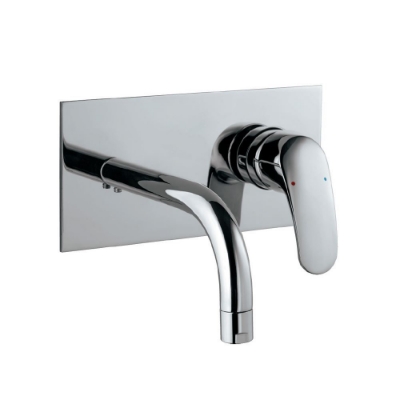 الصورة: الأجزاء المكشوفة لمحبس يدوي مدمج في الحائط بذراع واحد