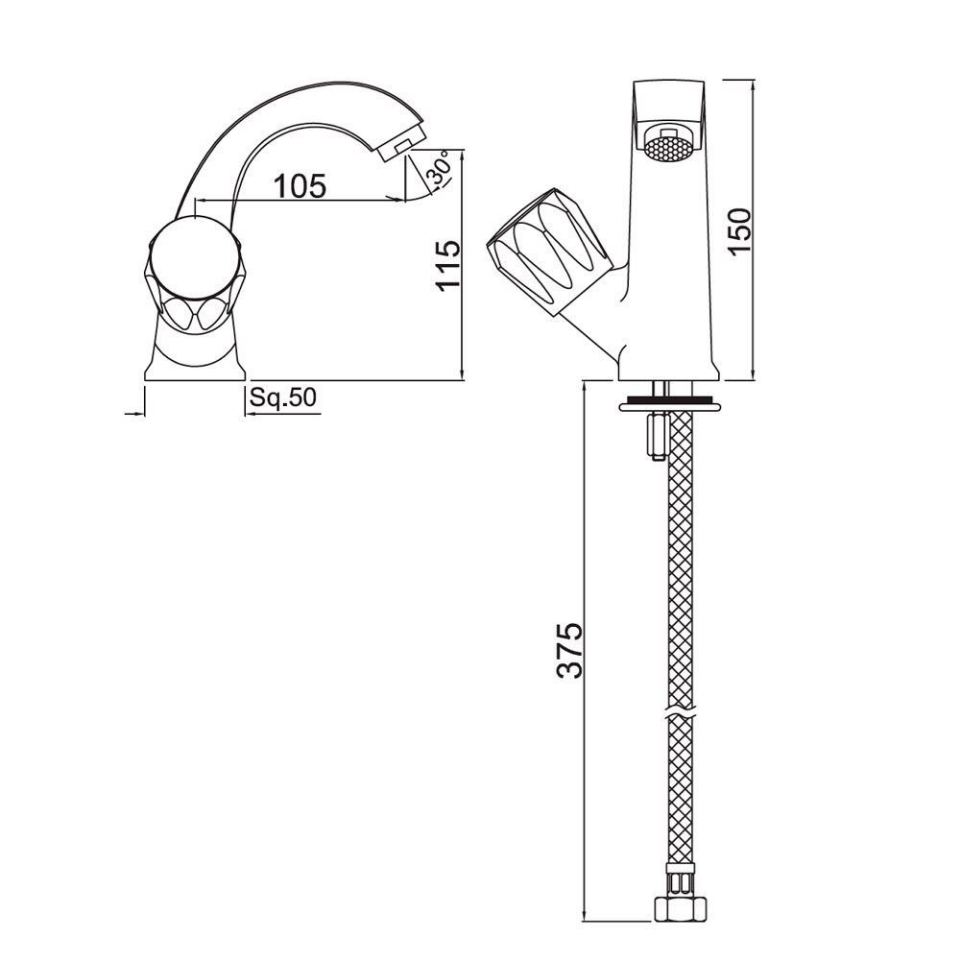 Continental Left Hand Opreating Knob Basin Tap Jaquar Global