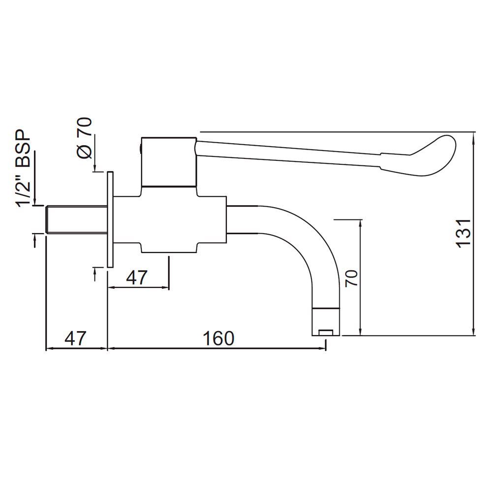 Florentine Wall Bib Tap Extended Lever Handle | Jaquar Global