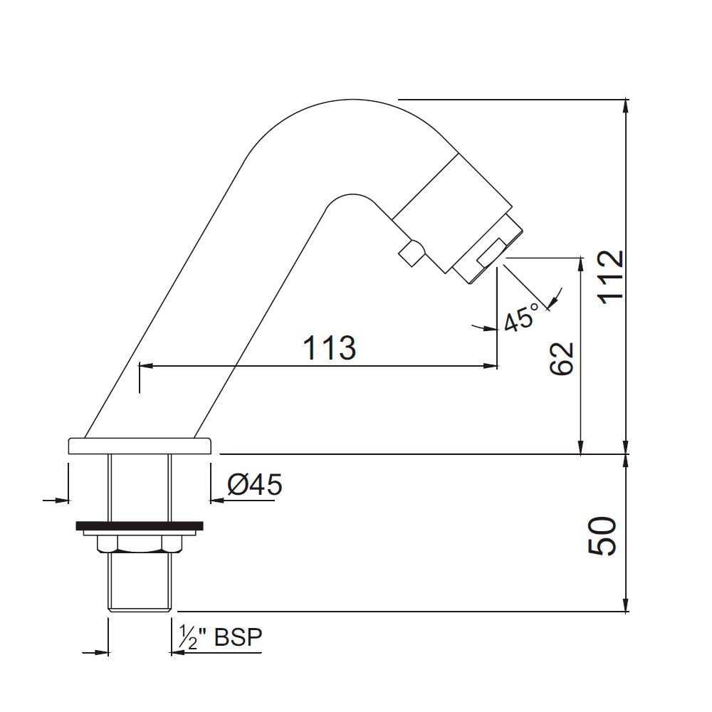 Spout Operated Basin Pillar Tap - Public Toilets | Jaquar Global