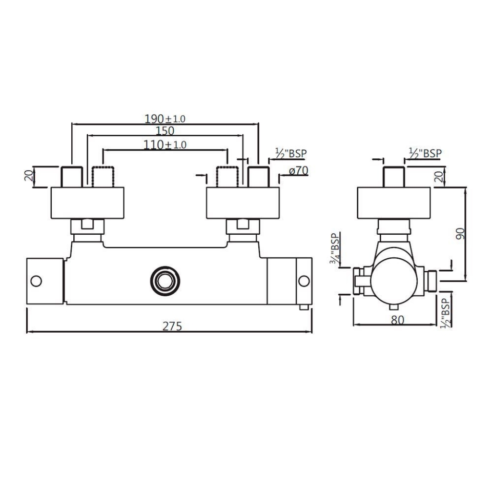 Florentine Multifunction Thermostatic Showervalve Jaquar Global