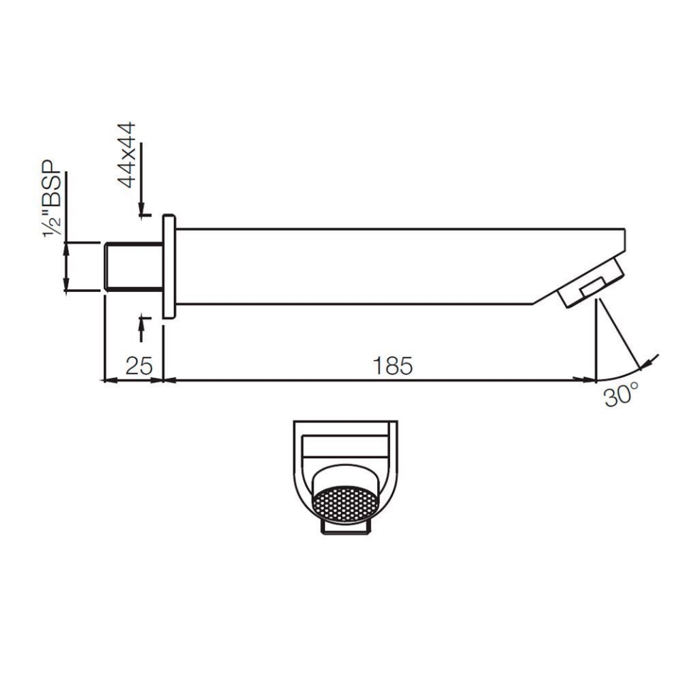 Jaquar Faucets, Bath Tub Spout, D-Shape Bath Tub Spout : SPJ- 37429 ...