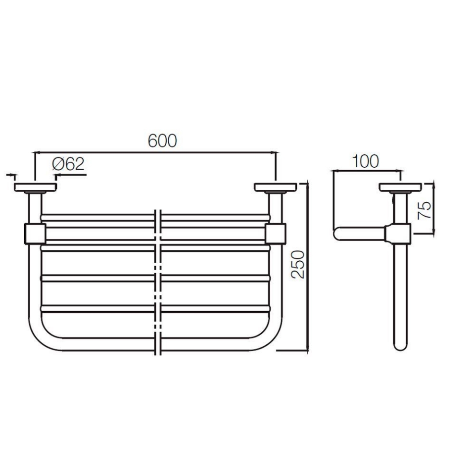 SS Towel Shelf with Lower Hanger for Bathroom | Jaquar Global