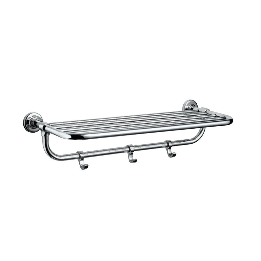 SS Towel Shelf with Lower Hanger and Hokks | Jaquar Global