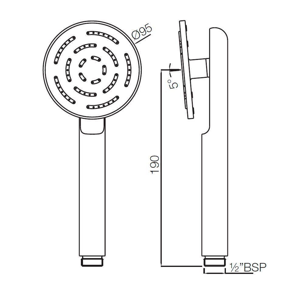 Showers Air Showers Hand Shower Ø140mm Round Shape Multi Flow Cat