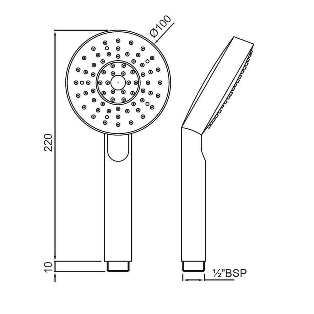 100mm Round Shaped Single Function Hand Shower | Jaquar Global