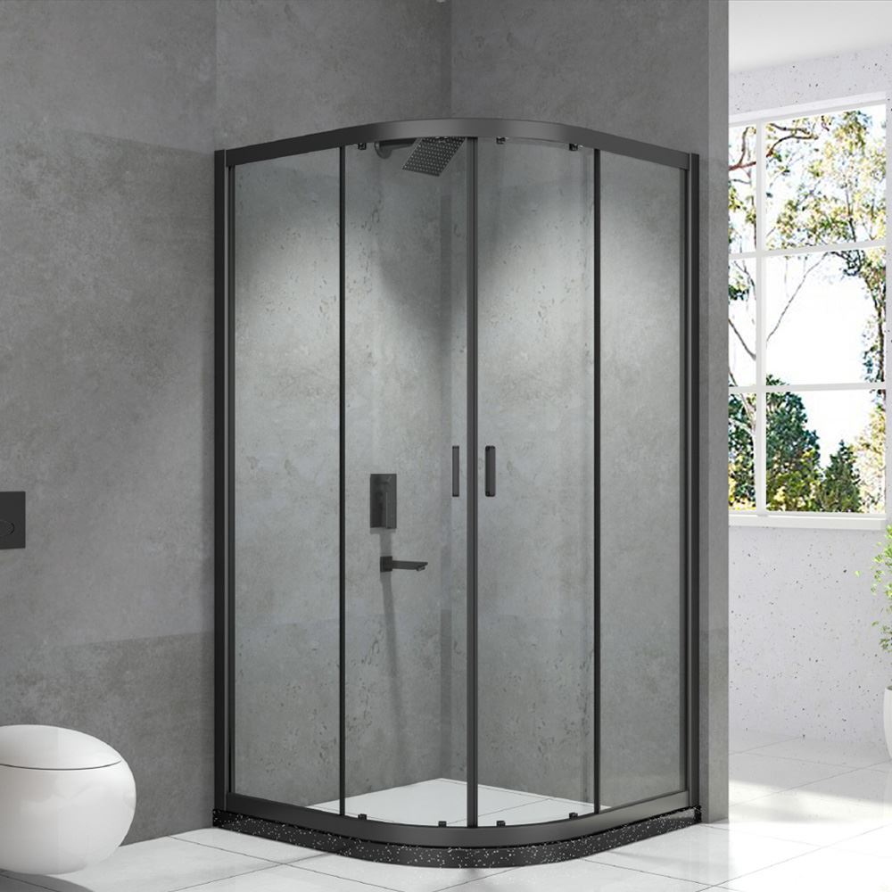 Delta 900x900mm Black Half Round Shower Enc. 