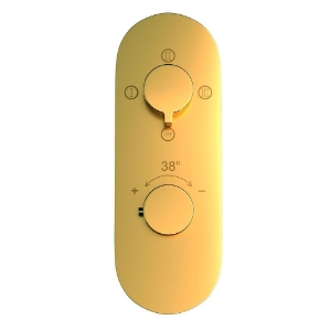 Picture of Mitigeur thermostatique de douche Aquamax avec inverseur 3 voies - PVD doré brillant