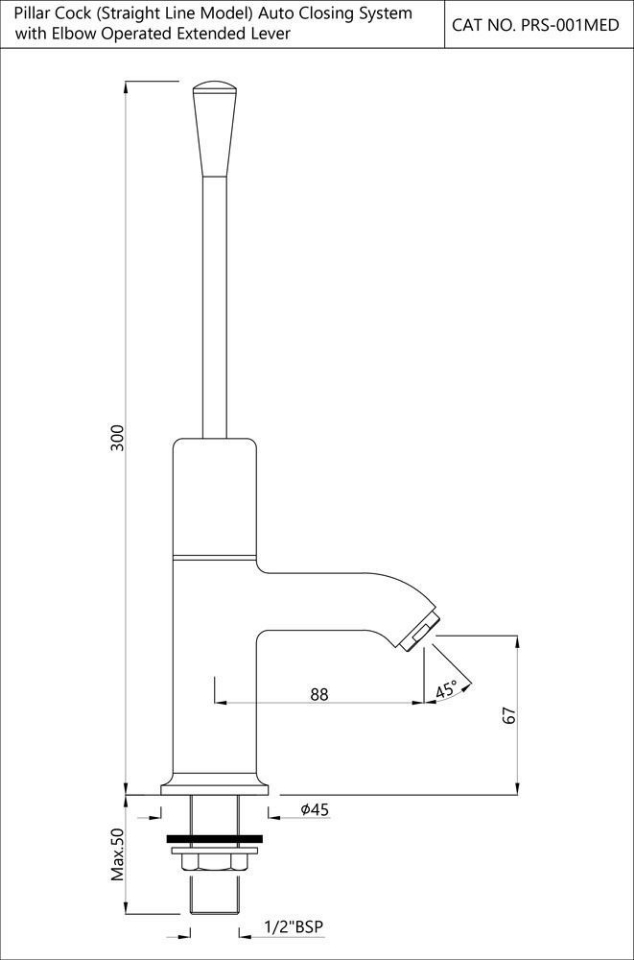 NonConcussive (Straight Line Model) Basin Tap Jaquar Jaquar Global