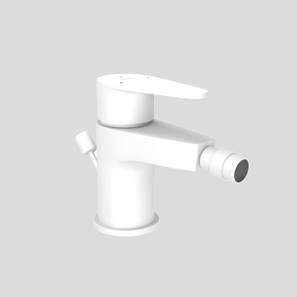 Picture of Single Lever Bidet Mixer with Popup Waste - White Matt