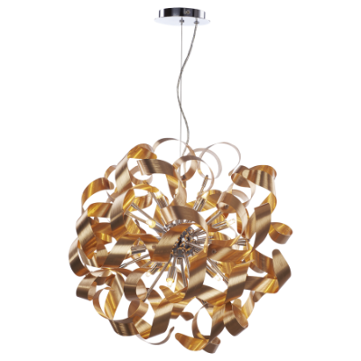 الصورة: مصباح نجفة بسلاسل منحنية من 12 مصباحًا