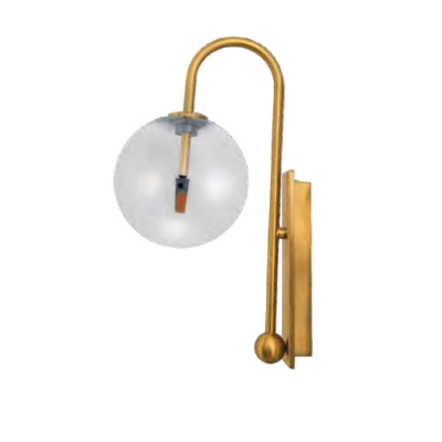 الصورة: مصباح حائط زجاجي شفاف بمصباح واحد