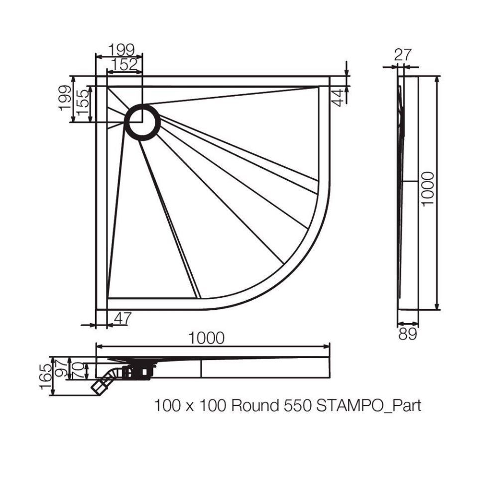 Quadrant 1200mm x 1200mm Shower Tray By Jaquar | Jaquar Global