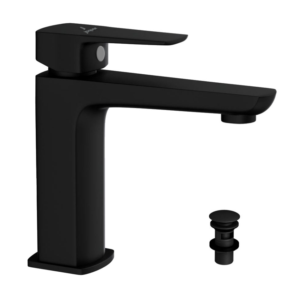 Kubix Prime Black Basin Mixer- Click clack waste | Jaquar Global