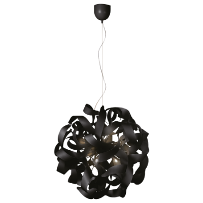 الصورة: مصباح نجفة بسلاسل منحنية من 12 مصباحًا - كروم أسود