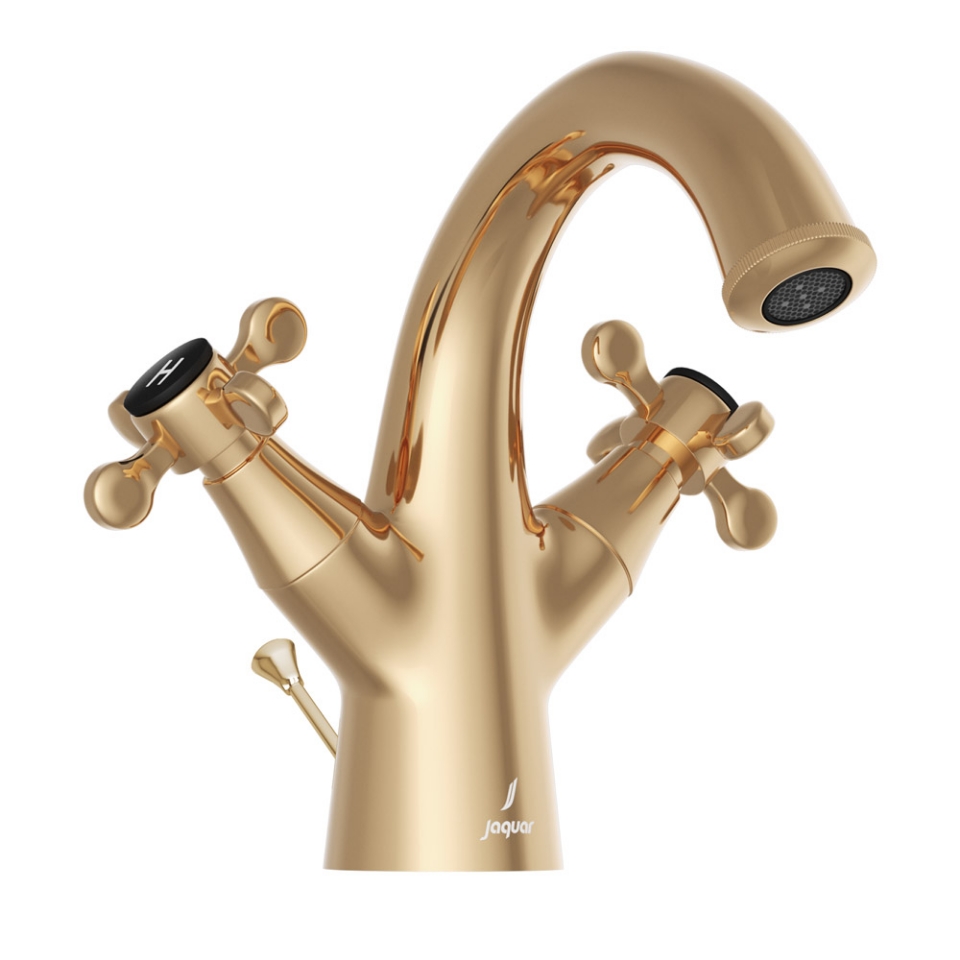 Picture of Monoblock Basin Mixer with popup waste - Auric Gold
