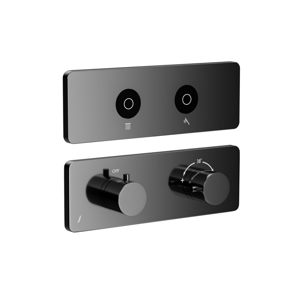 Picture of Exposed Part Kit of CLOUD Touch Shower System with 2 outlets - Black Chrome