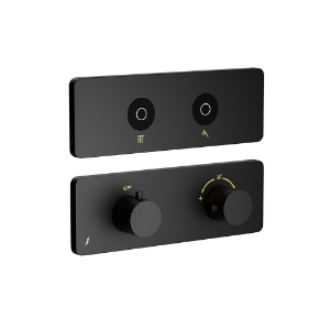 Picture of Exposed Part Kit of QLOUD Touch Shower System with 2 outlets - Black Matt
