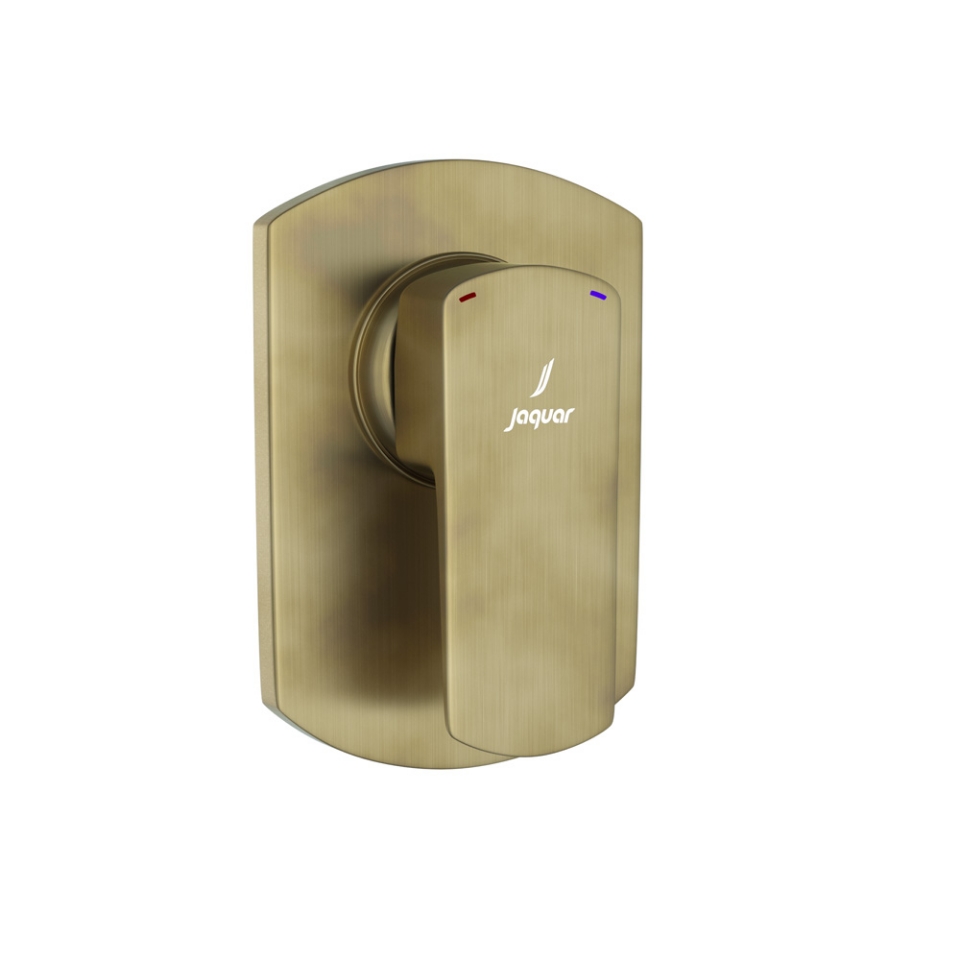 صورة مجموعة الأجزاء المكشوفة لمحبس يدوي مدمج في الحائط بذراع واحد - برونز معتق