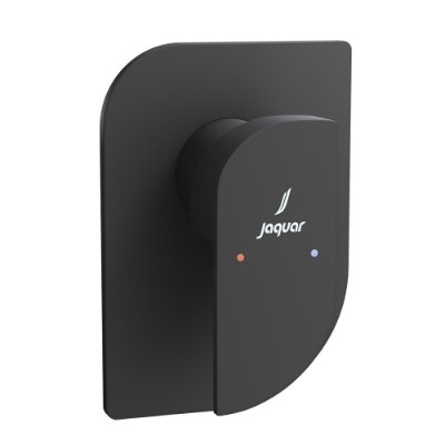 الصورة: مجموعة الأجزاء المكشوفة لمحبس يدوي مدمج في الحائط بذراع واحد - أسود مطفي