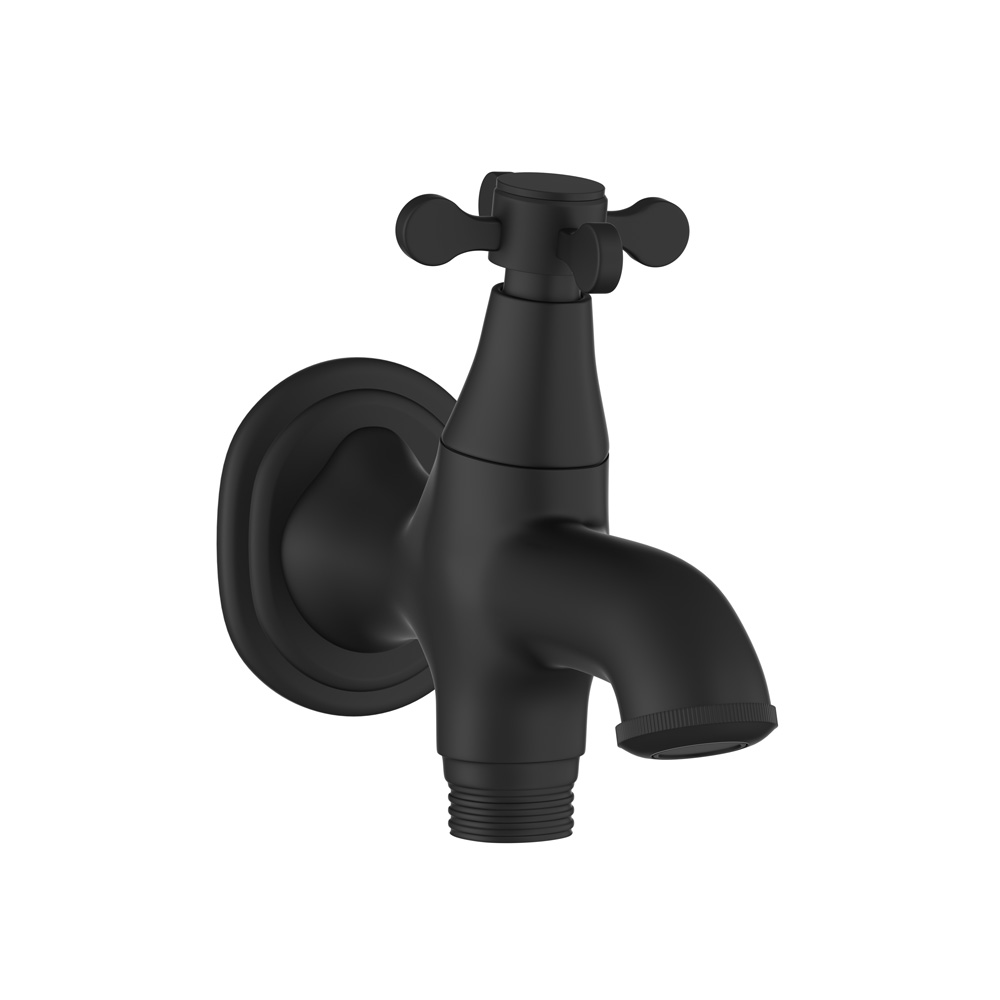 2-Way 2-in-1 Black Matt Bib Tap by Queens Prime | Jaquar Global