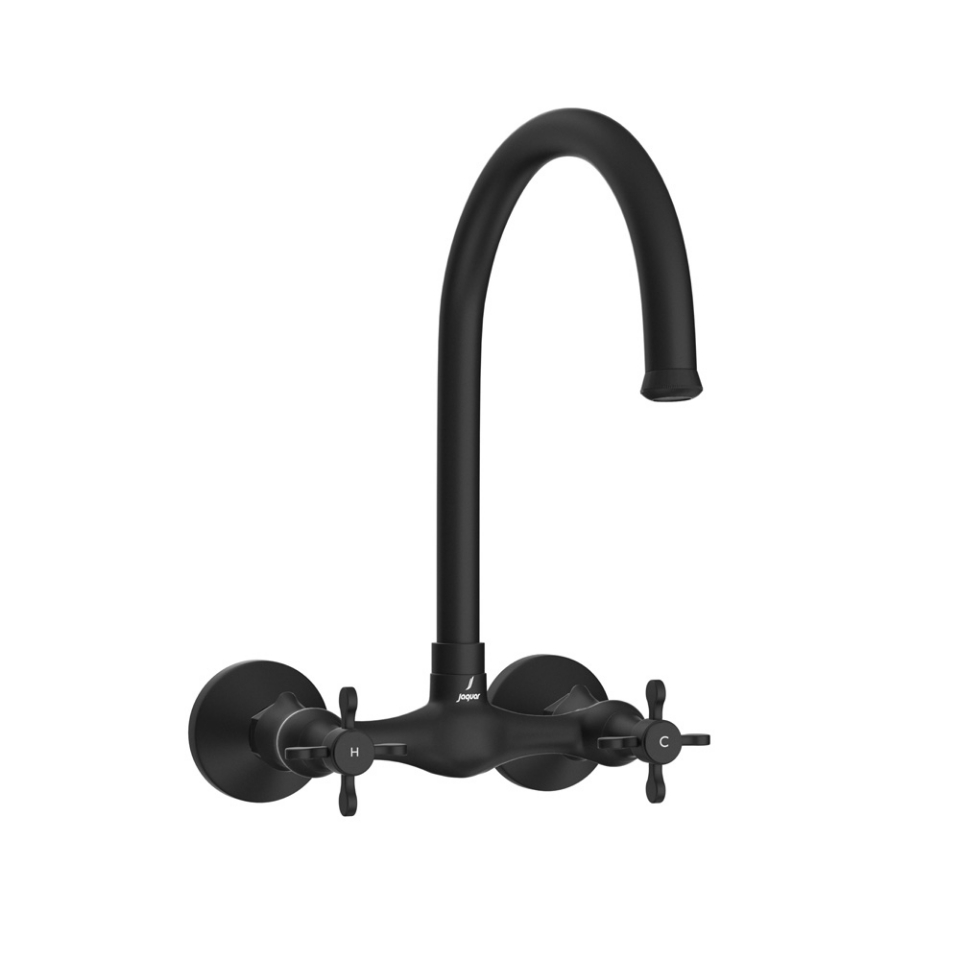 Black Matt Swivel Spout Sink Mixer Queens Prime Jaquar Global