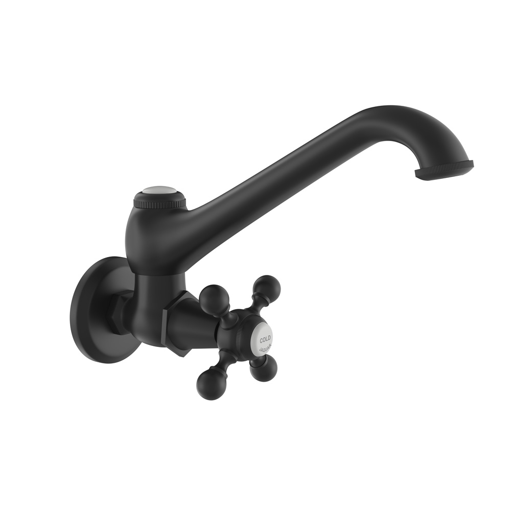 Black Regular Swivel Spout Wall Sink Tap- Queens | Jaquar Global