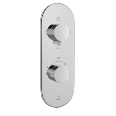 الصورة: مجموعة الأجزاء المكشوفة من خلاط شاور حراري أكواماكس - كروم 