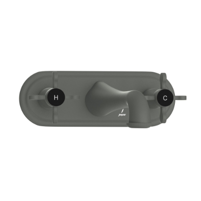 الصورة: خلاط مغسلة بثلاث فتحات مركّب على الحائط - جرافيت