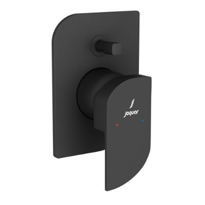 الصورة: مجموعة الأجزاء المكشوفة من محول داخل الحائط عالي التدفق بذراع واحد - أسود مطفي