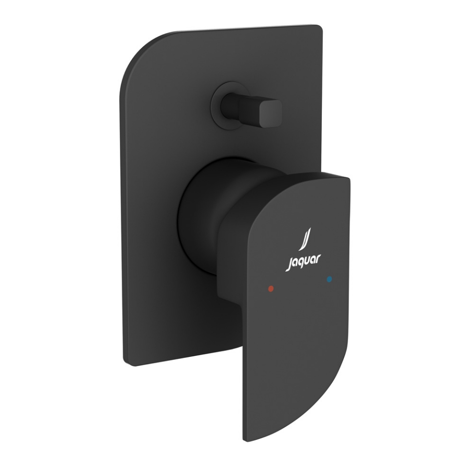 صورة مجموعة الأجزاء المكشوفة من محول داخل الحائط عالي التدفق بذراع واحد - أسود مطفي