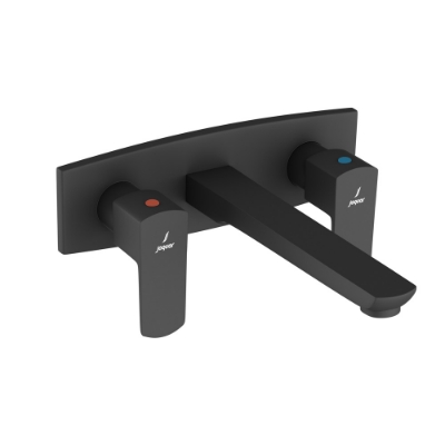 الصورة: خلاط مغسلة بثلاث فتحات مركّب على الحائط - أسود مطفي