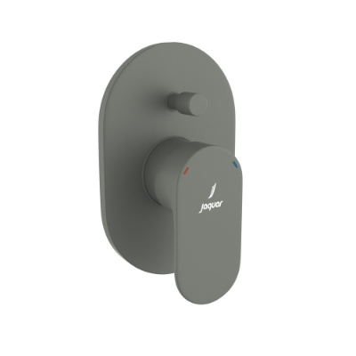 الصورة: مجموعة الأجزاء المكشوفة من محول داخل الحائط عالي التدفق بذراع واحد - جرافيت