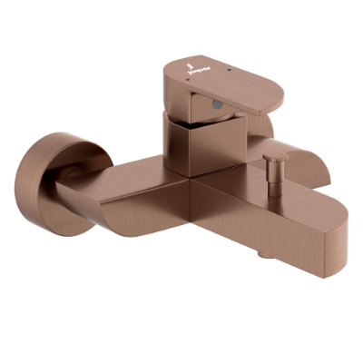 الصورة: خلاط حمام وشاور بذراع واحد - نحاس معتق