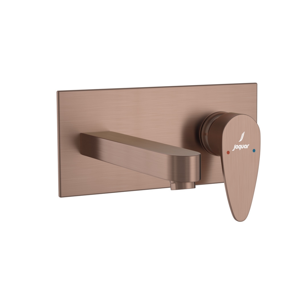 صورة الأجزاء المكشوفة لمحبس يدوي مدمج في الحائط بذراع واحد - نحاس معتق