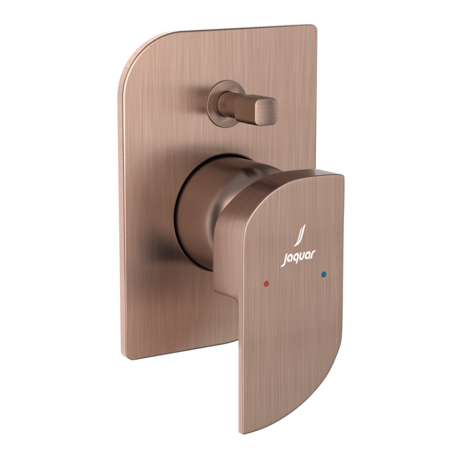 صورة مجموعة الأجزاء المكشوفة من محول داخل الحائط عالي التدفق بذراع واحد - نحاس معتق