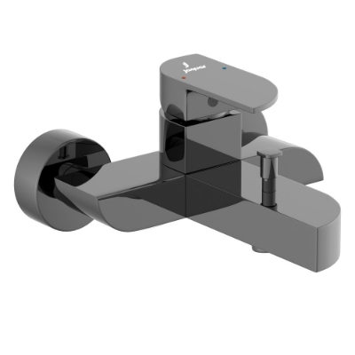 الصورة: خلاط حمام وشاور بذراع واحد - كروم أسود