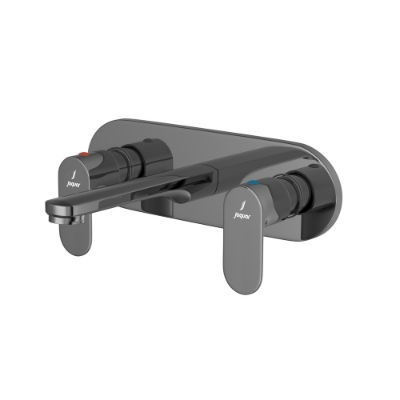 الصورة: خلاط مغسلة بثلاث فتحات مركّب على الحائط - كروم أسود