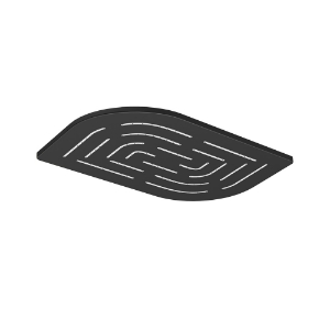 Picture of Single Function Rectangular Head Alive Maze Overhead Shower - Black Matt