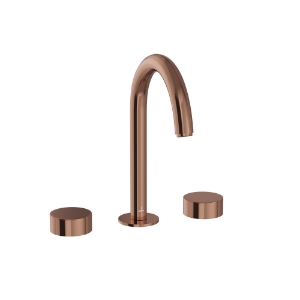 Picture of 3-Hole Basin Mixer with Pipe Spout - Blush Gold Bright PVD