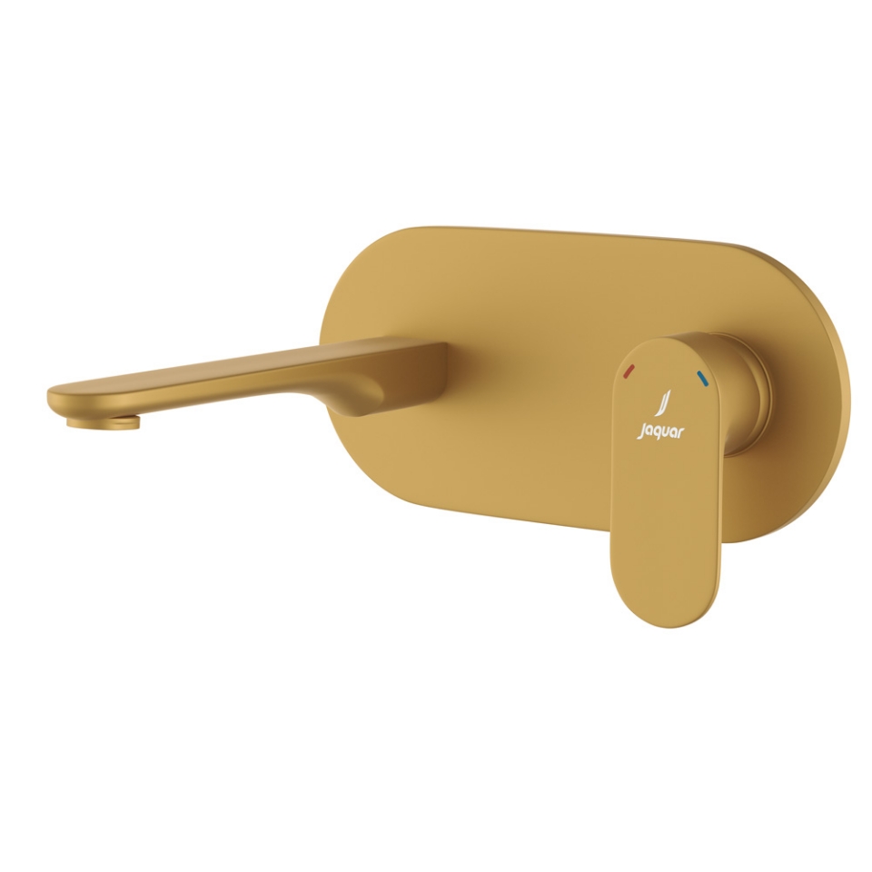 صورة الأجزاء المكشوفة لمحبس يدوي مدمج في الحائط بذراع واحد - ذهبي مطفي PVD