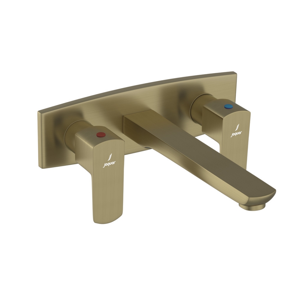 صورة خلاط مغسلة بثلاث فتحات مركّب على الحائط - برونز معتق