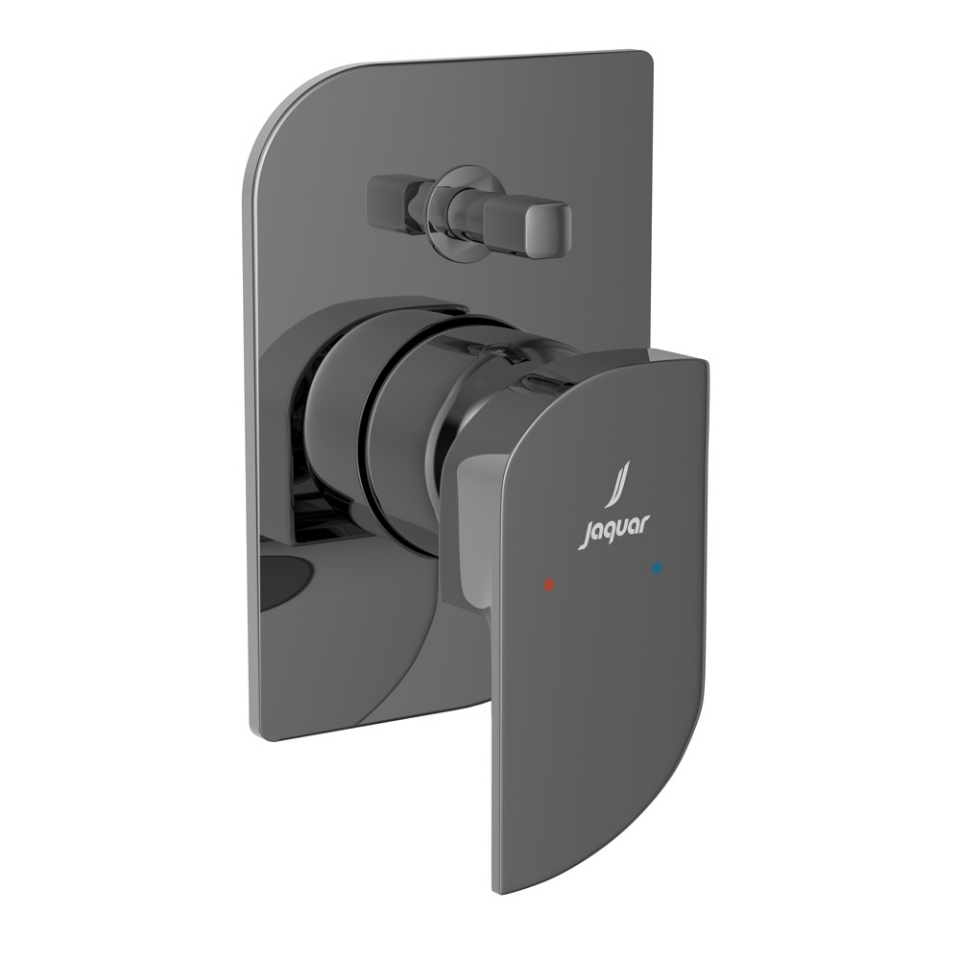 صورة مجموعة الأجزاء المكشوفة من محول داخل الحائط عالي التدفق بذراع واحد - كروم أسود