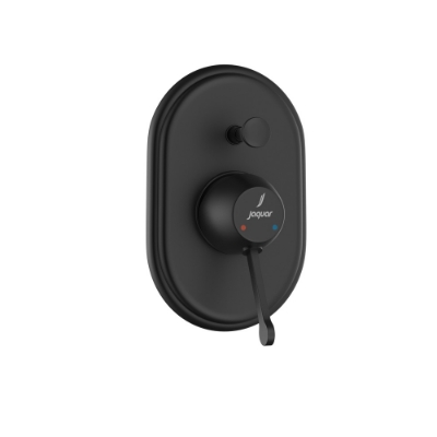 الصورة: مجموعة الأجزاء المكشوفة من محول داخل الحائط عالي التدفق بذراع واحد - أسود مطفي