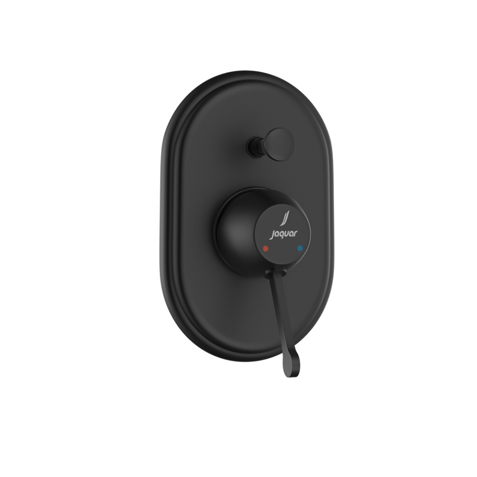 صورة مجموعة الأجزاء المكشوفة من محول داخل الحائط عالي التدفق بذراع واحد - أسود مطفي