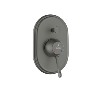 الصورة: مجموعة الأجزاء المكشوفة من محول داخل الحائط عالي التدفق بذراع واحد - جرافيت